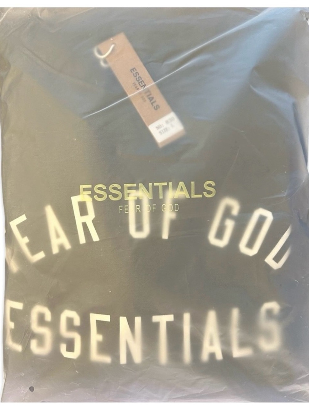 Fear Of God Essentials Hunter Green Fleece Pullover Spellout Hoodie Sweatshirt - Picture 6 of 7